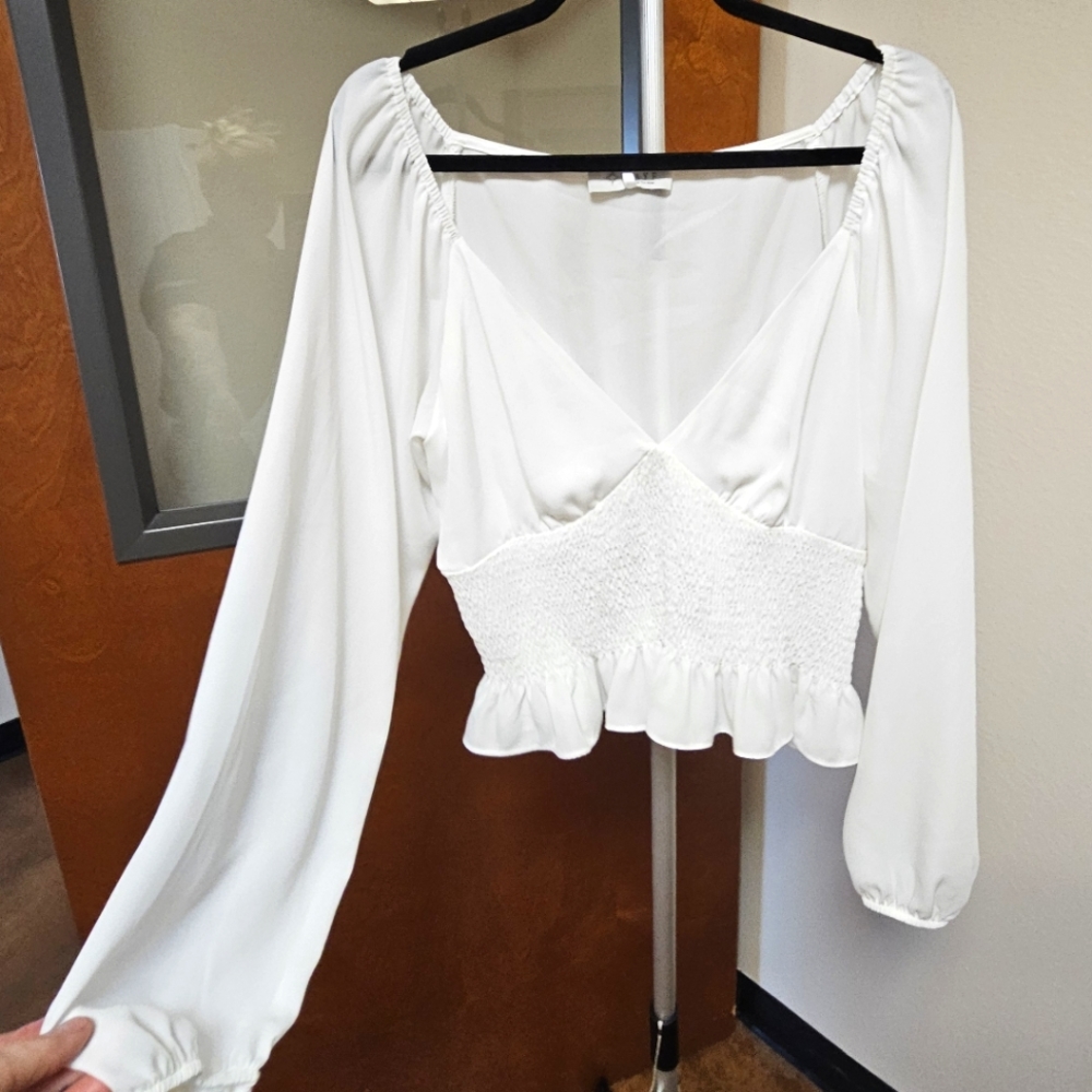 Wayf silky peasant top